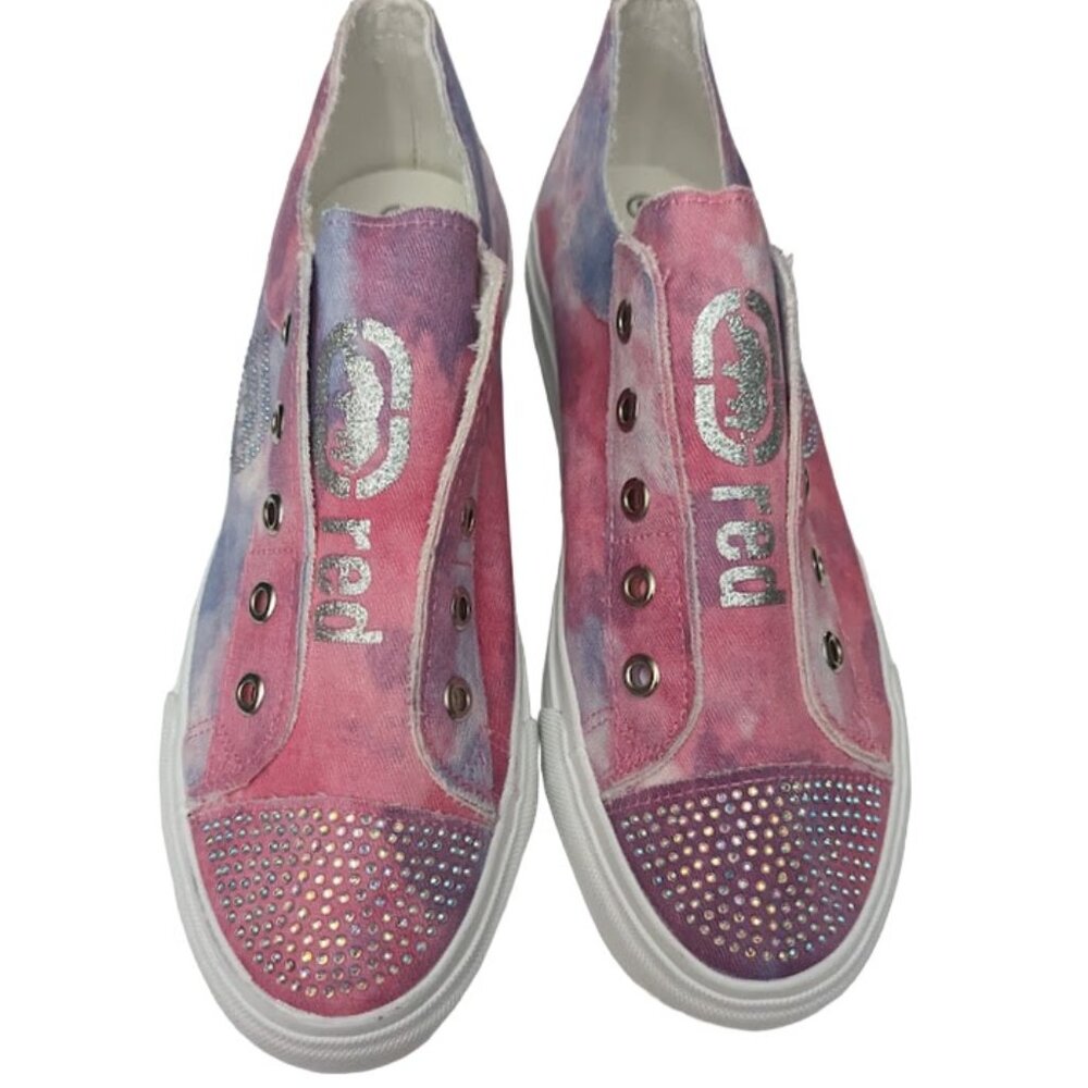 Ecko Womens Pink Multi Poppy156L Bling Embellish Sneaker Size 8.5 Red Rhino NWOB